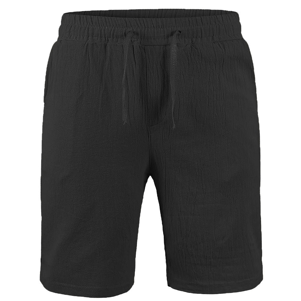 Men's Cotton Linen Shorts – Breathable Casual Summer Shorts with Drawstring Waist - 3KDyn